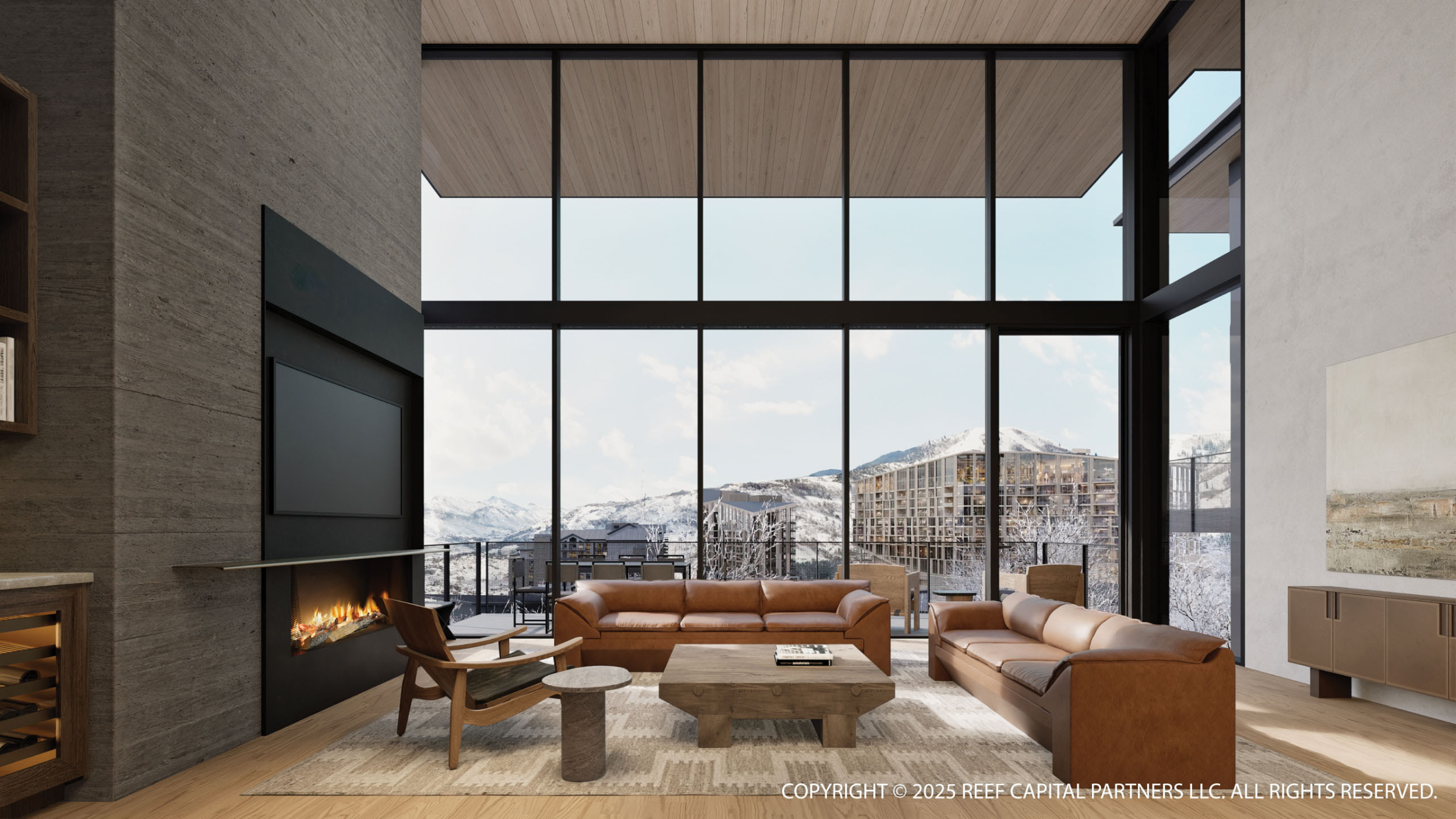 Rendering of Marcella Landing at Deer Valley East Village, featuring exclusive luxury residences by Olson Kundig
