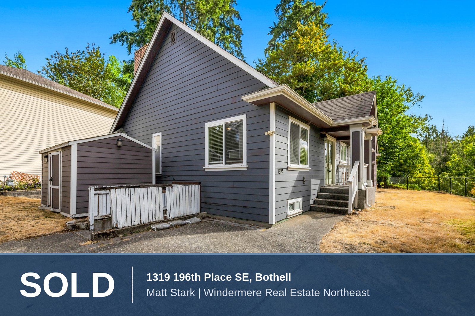 Sold: 1319 196th Place SE, Bothell, front exterior
