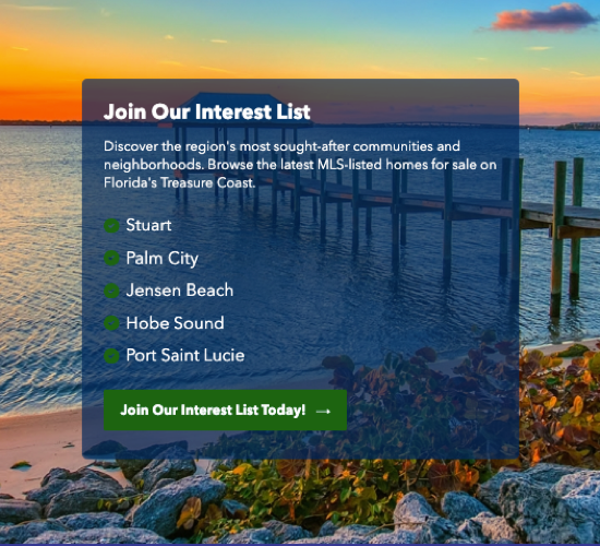 Treasure Coast Home Sales Interest List