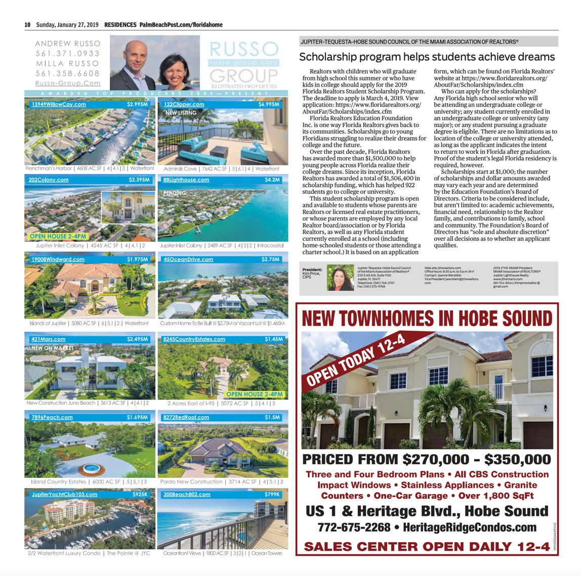 Palm Beach Post Residences Ad