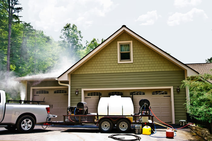 pressure wash house