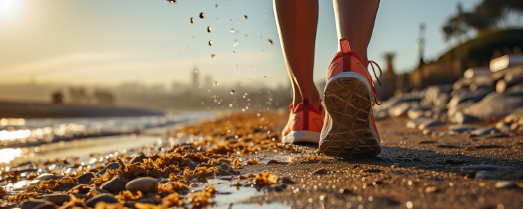 jogging on beach