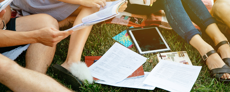 Students Learning Outside At School