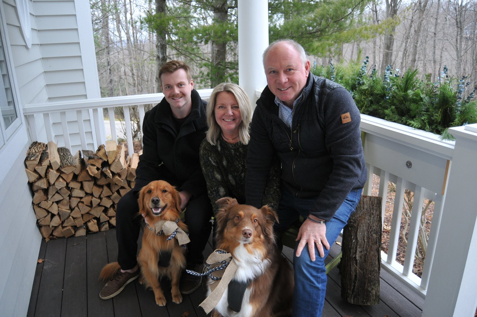 Bob, Trish and Will Hartwick with Griffin and Bo
