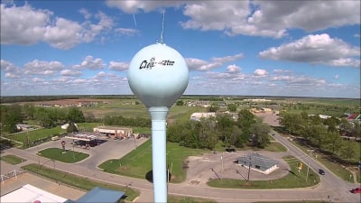 Clearwater, KS Aerial view of Clearwater and its water tower