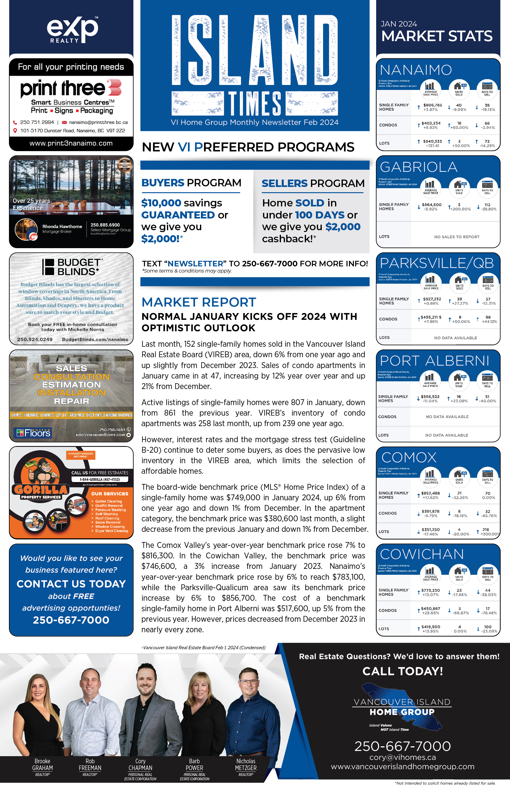 Island Times Newsletter Feb 2024 Page 1