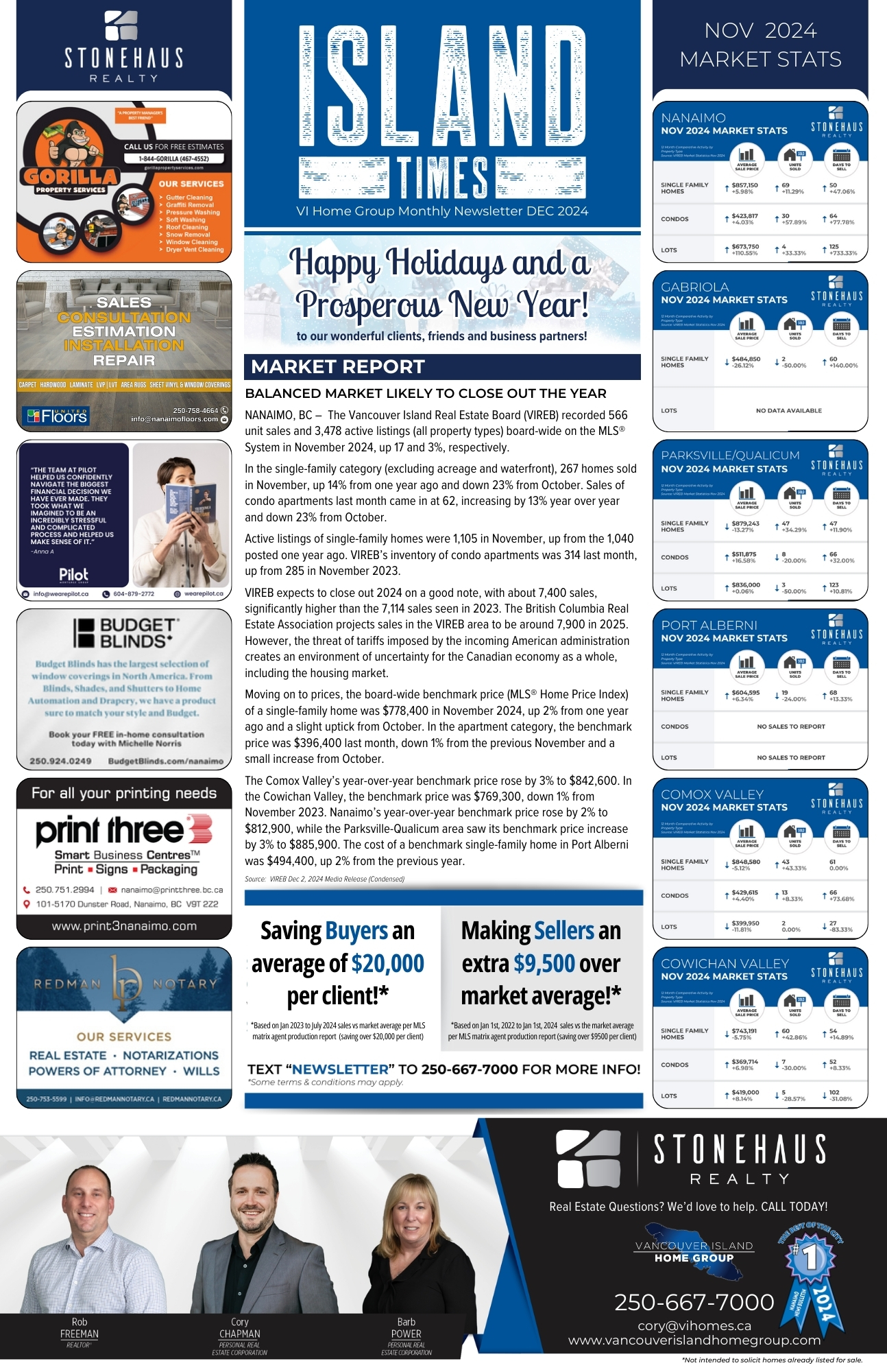 Island Times Newsletter Dec 2024 Page 1