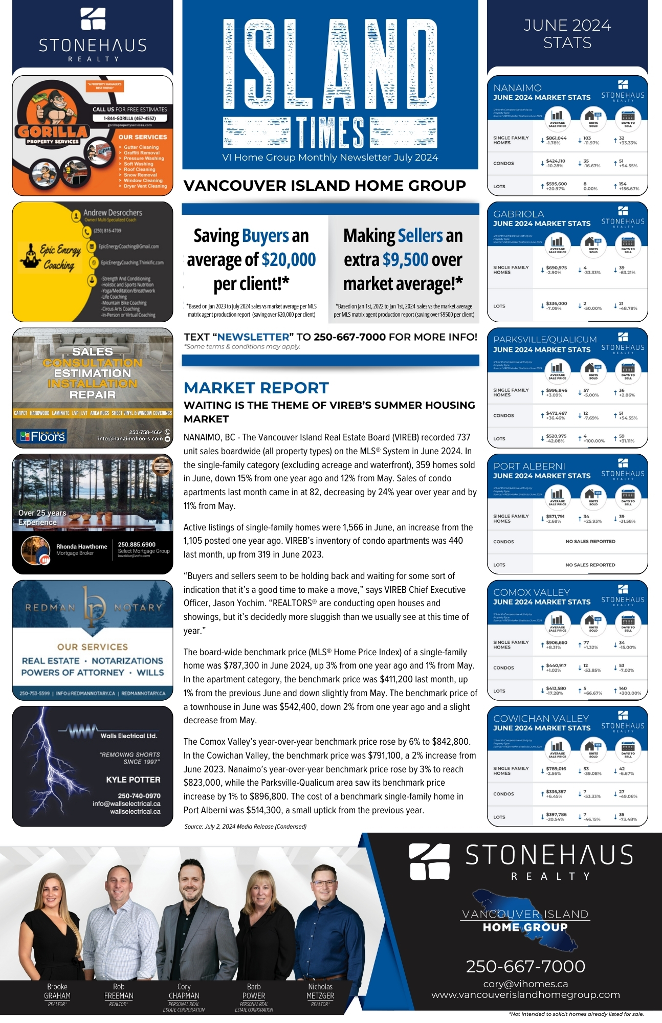 Island Times Newsletter July 2024 Page 1