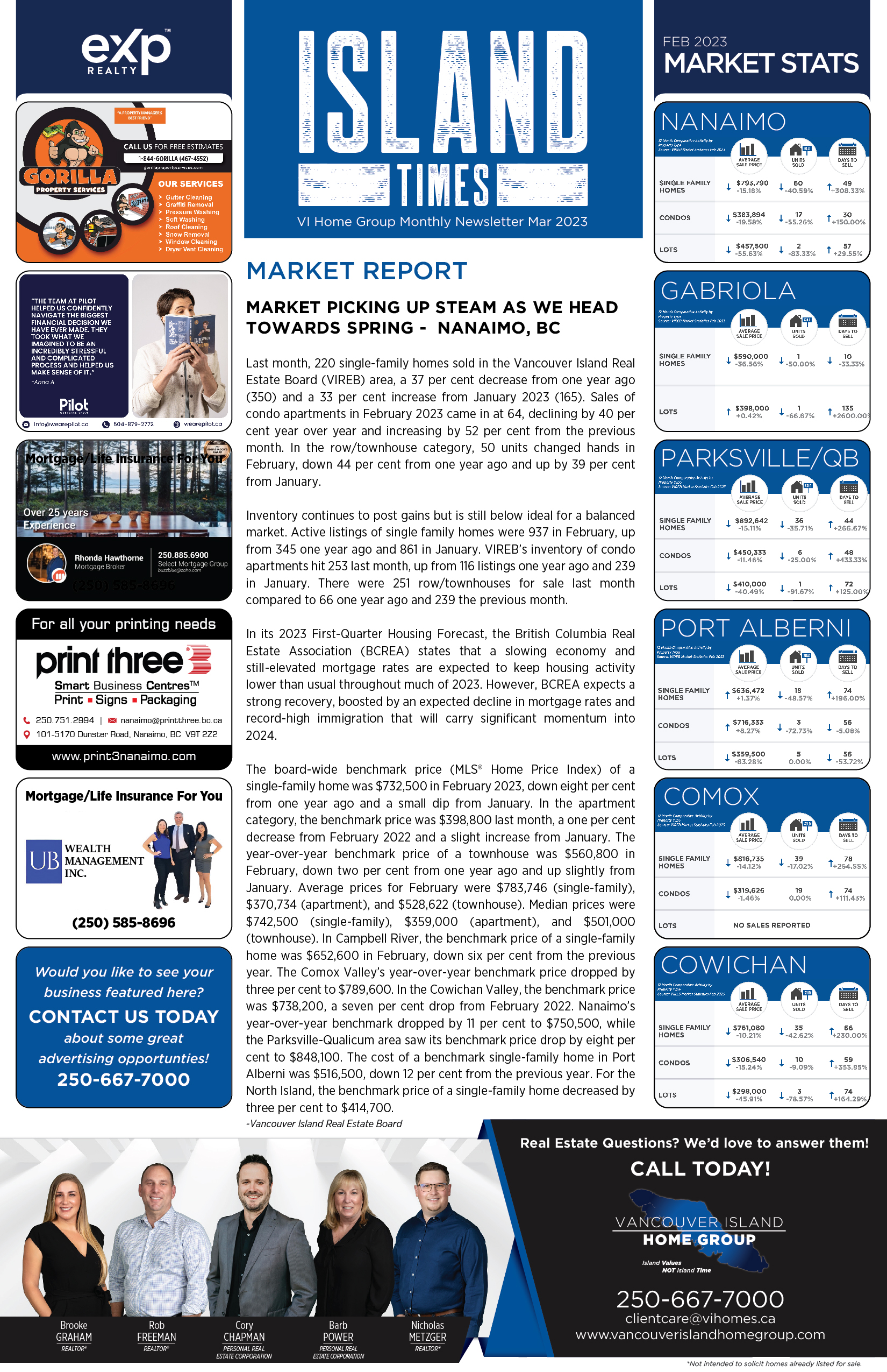 Island Times Newsletter Mar 2023 Page 1
