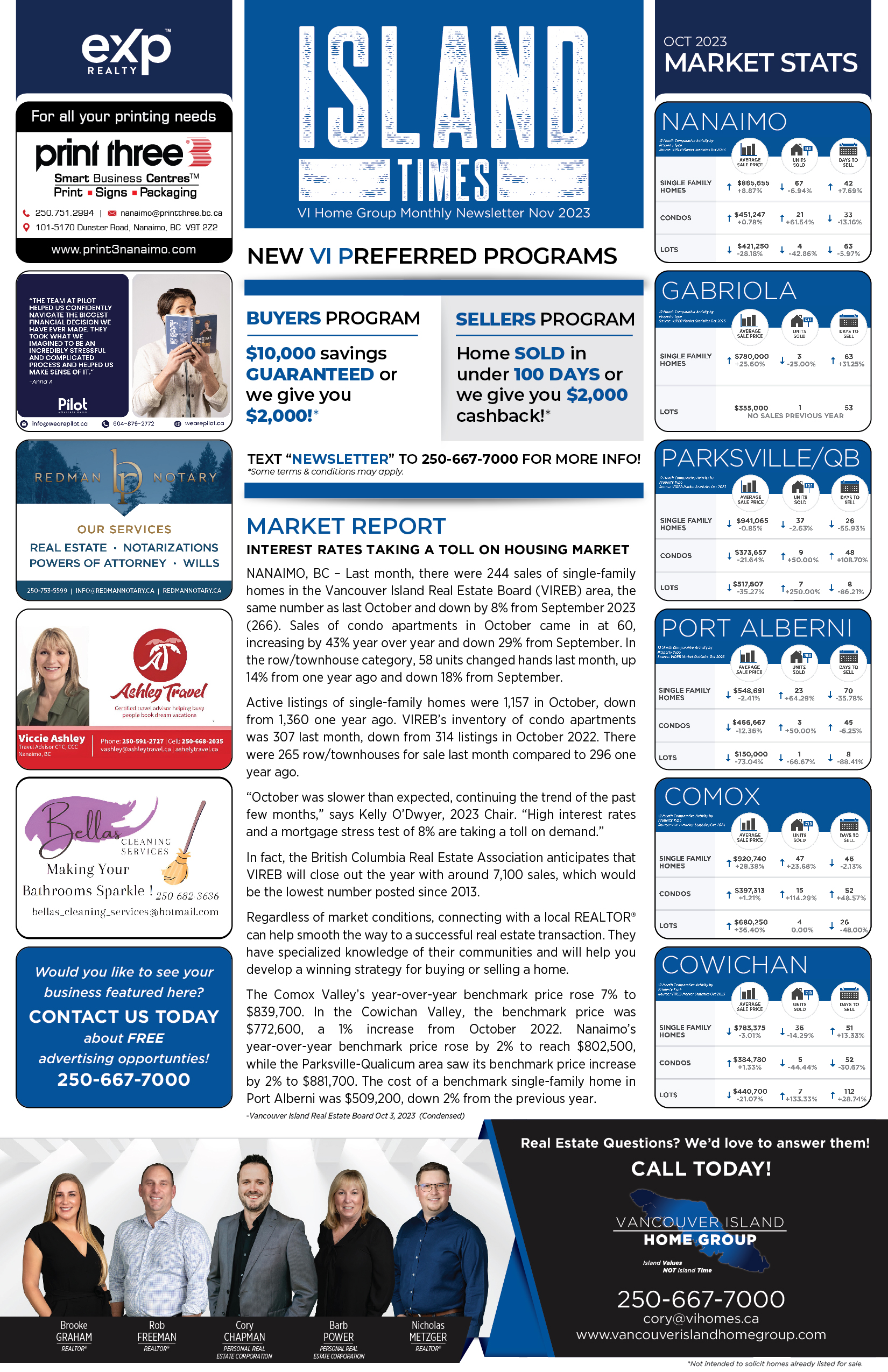 Island Times Newsletter Nov 2023 Page 1