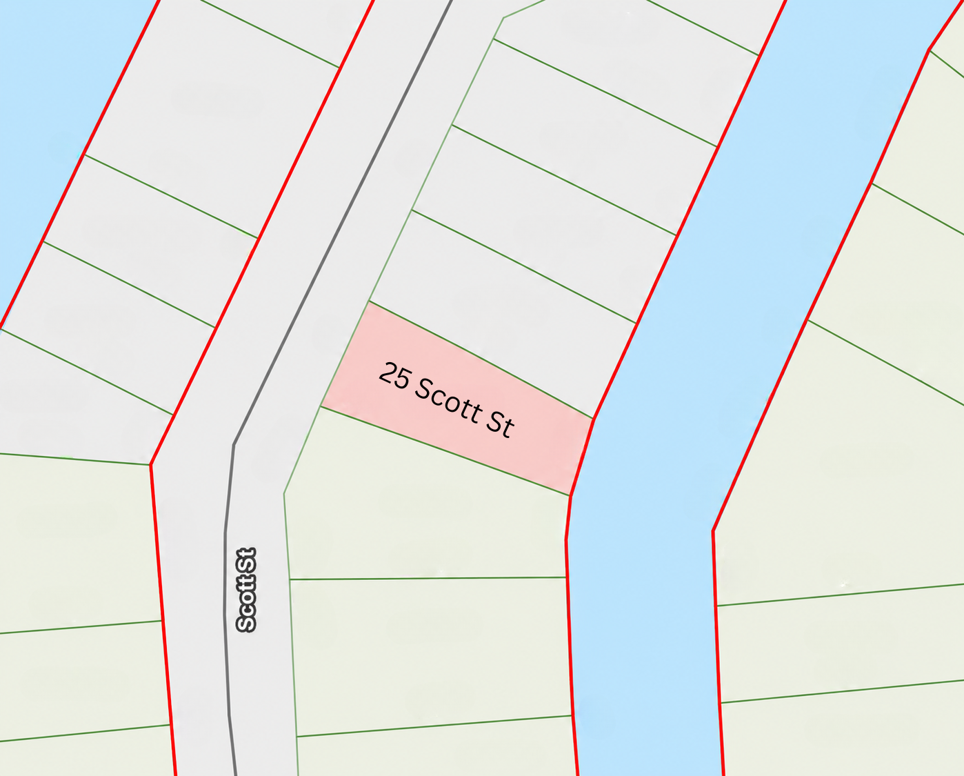 Parcel map showing 25 Scott Street in Welaka