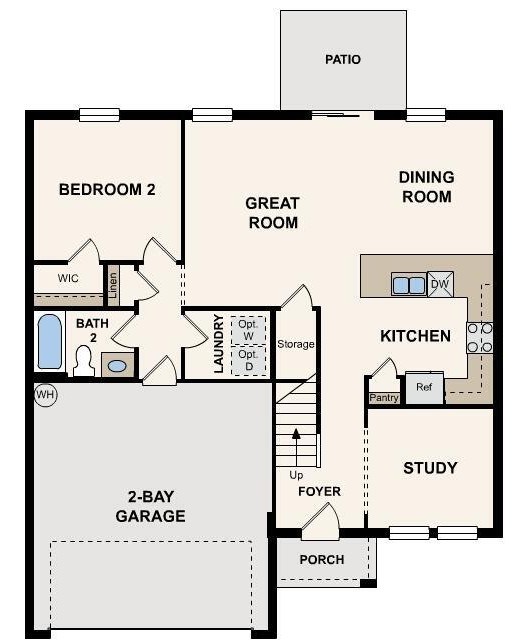 First story floor plan for 205 River Hill Drive