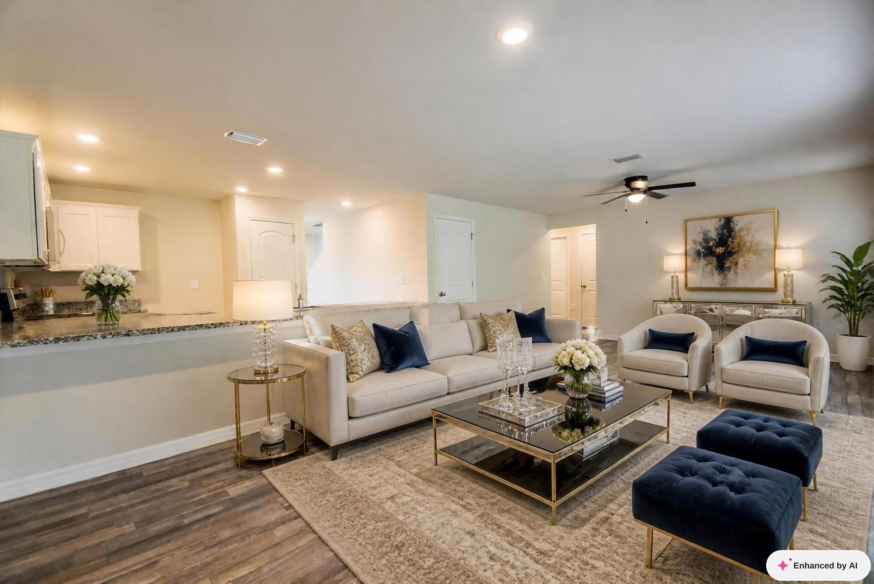Open living area at 205 River Hill Drive in Welaka Florida