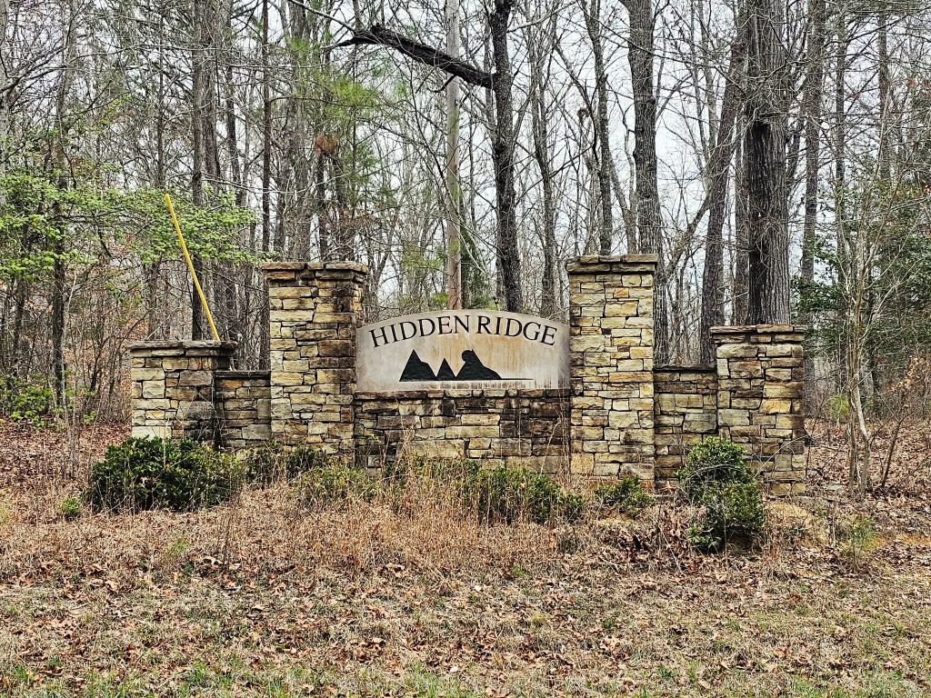 Entrance to Hidden Ridge Estates neighborhood in Chelsea, Alabama
