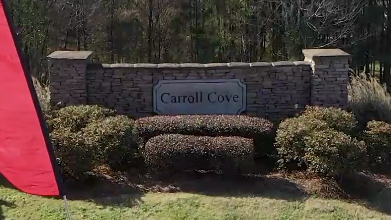 Entrance to Carroll Cove neighborhood in McCalla Alabama