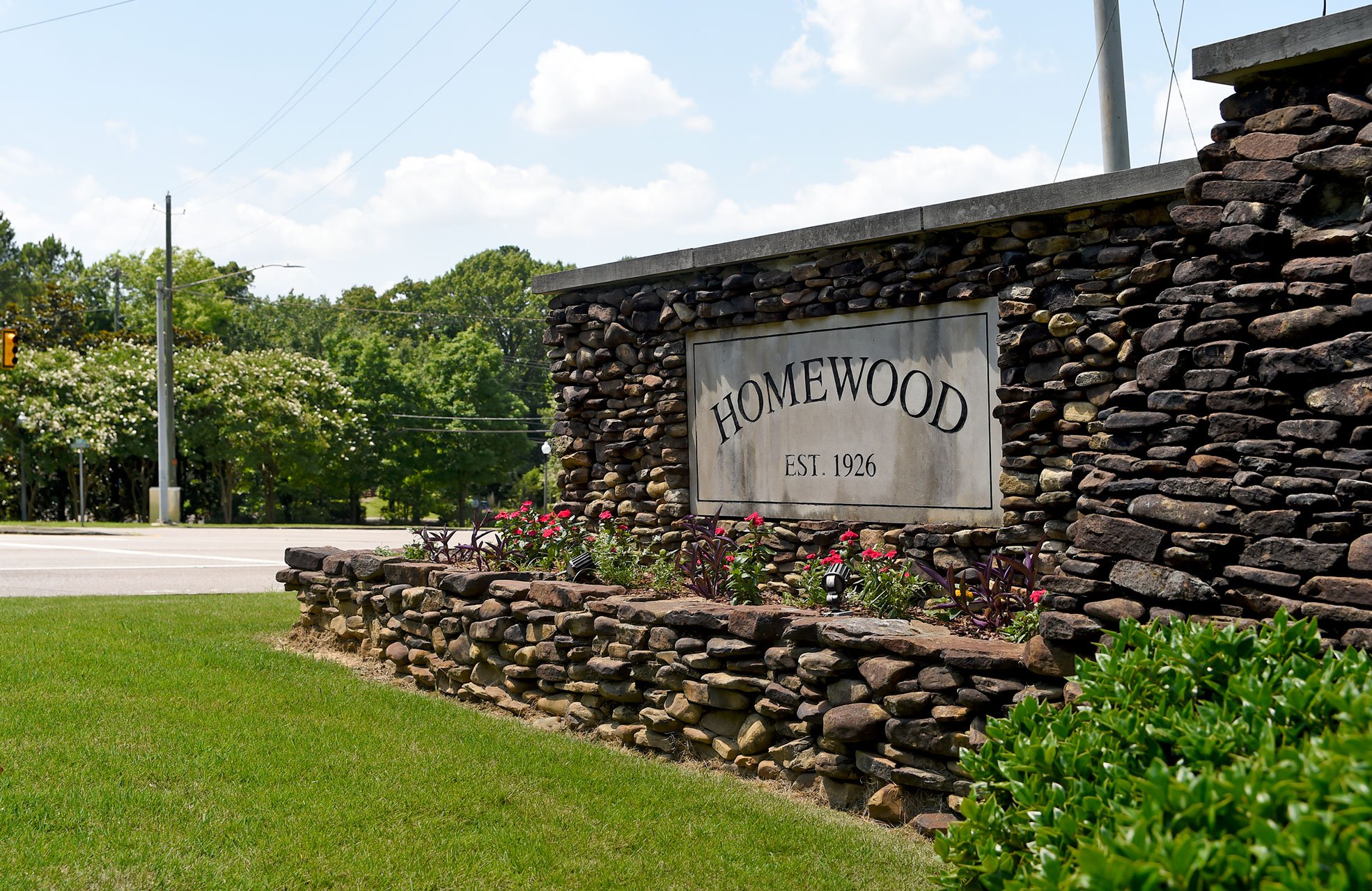 Entrance to Homewood neighborhood in Homewood, Alabama