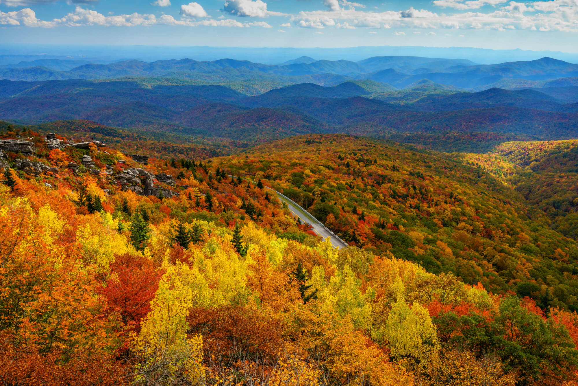 Fall foliage in the Blue Ridge Mountains near Connestee Falls, NC