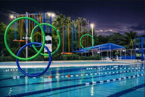 Wellington Aquatics Center neighborhood impact map &mdash; Olympia, Wellington Preserve, Versailles, Paddock Park, Palm Beach Point