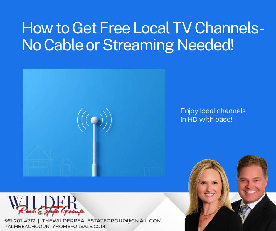 Digital HDTV antenna setup to watch free local channels in Palm Beach County, Florida