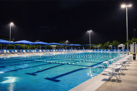 Wellington Aquatics Center facility details and long-term market impact