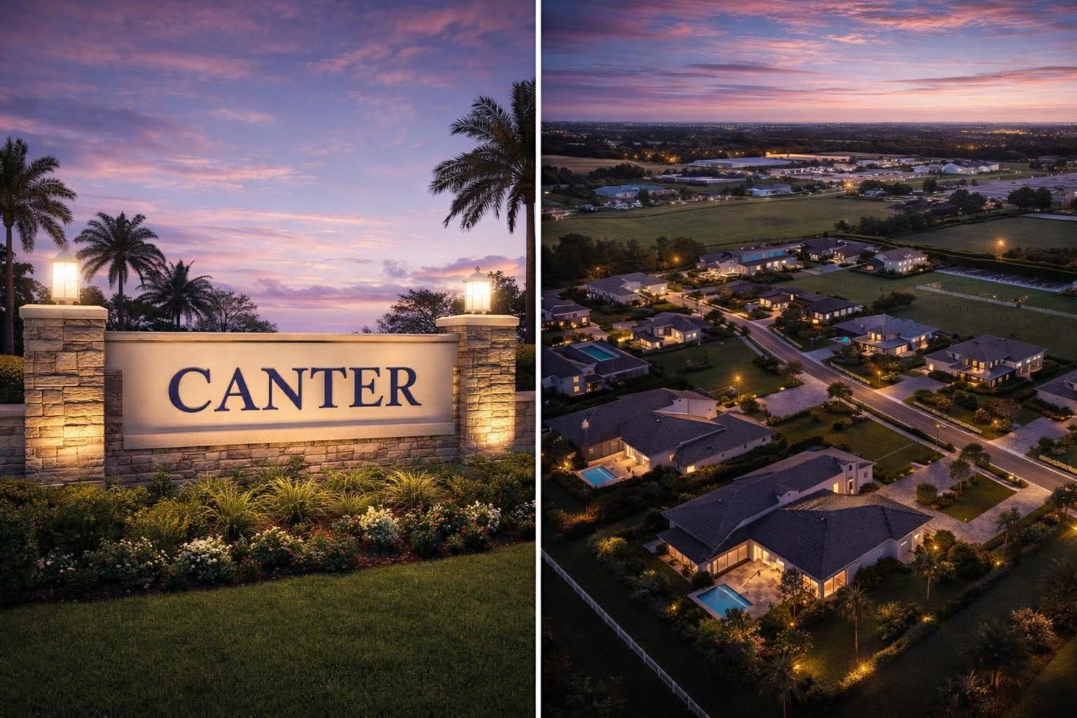 Canter Wellington by DiVosta verified on-site signage and active construction in Wellington Florida