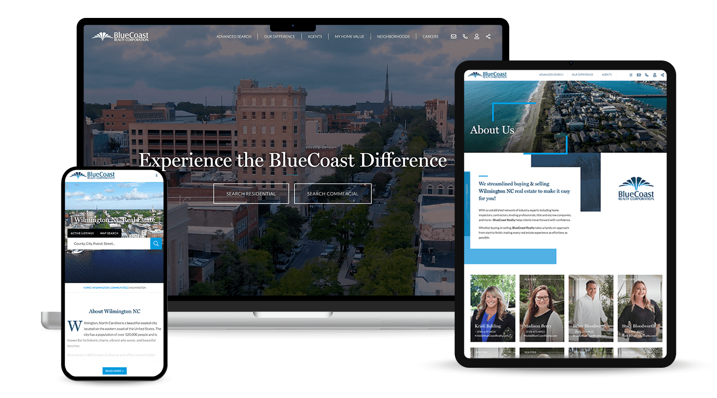 bluecoast realty website showcase