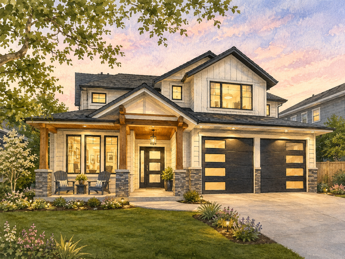 Kelowna Craftsman In Elegant Evening Style