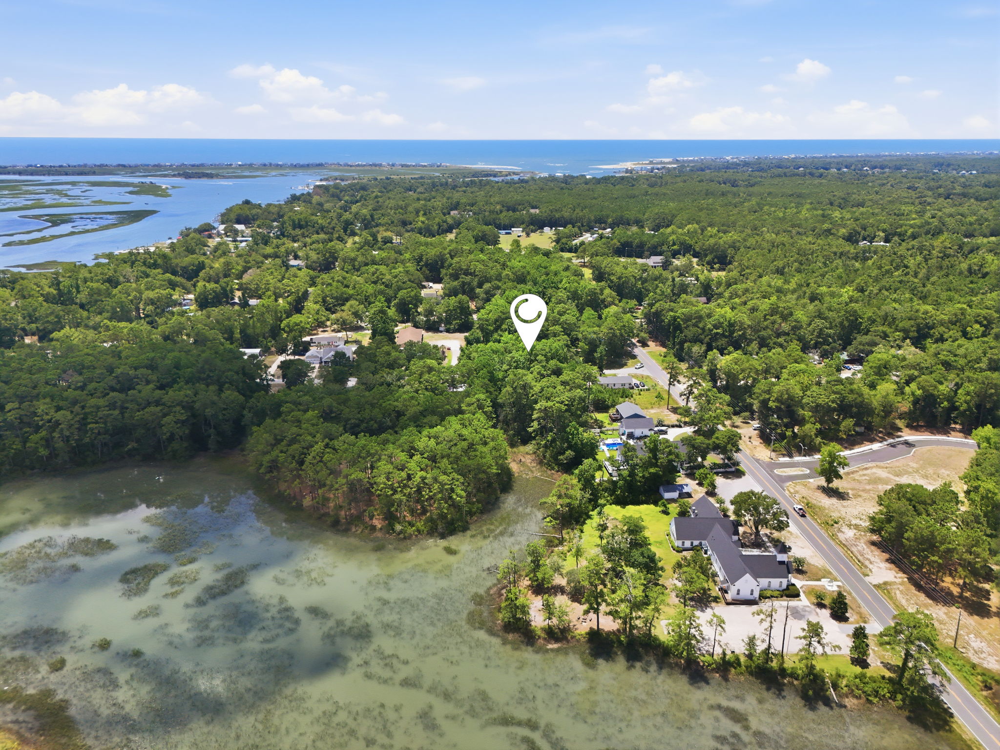 aerial of marsh