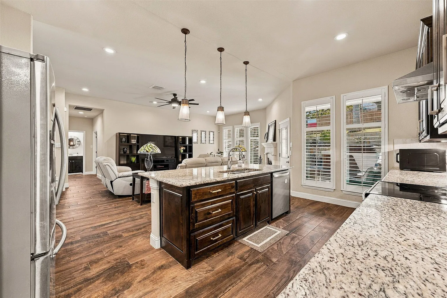 Kitchen and island at 428 Lake Terrace Drive