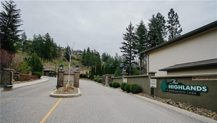 Entrance of The Highlands strata development in West Kelowna, BC